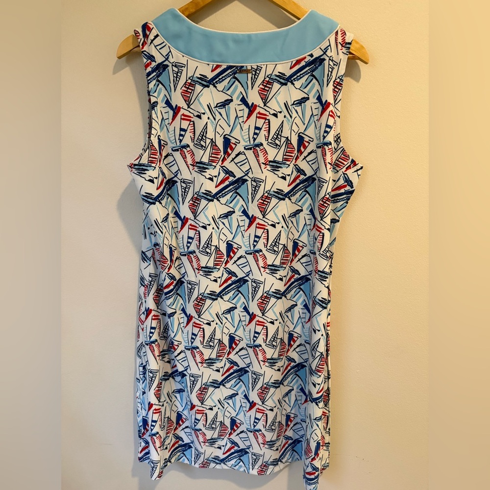 Cabana Life women’s blue sleeveless nautical tunic dress cover up sailboat XL - Picture 11 of 14